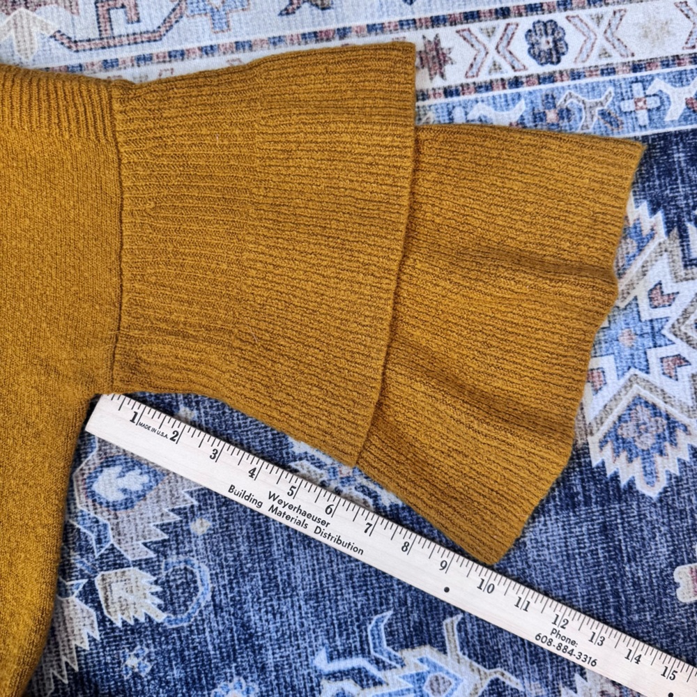 Madewell Golden Wool Boat Neck Tier-Sleeve Pullover Sweater Women’s Size Medium - Picture 11 of 11